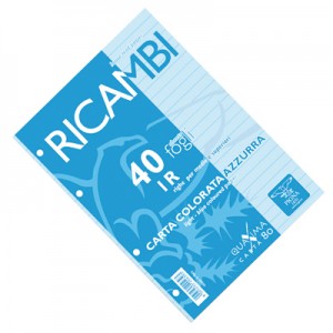 RICAMBIO COLORATO A4 GR.80 1R AZZURRO