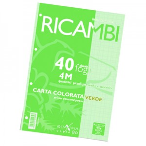 RICAMBIO COLORATO A4 GR.80 4M VERDE