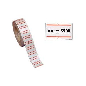 ROTOLO 1000 ETICHETTE 20X12 BIANCHE RIGATE PERM.TOWA GS-GM-MOTEX 5500 