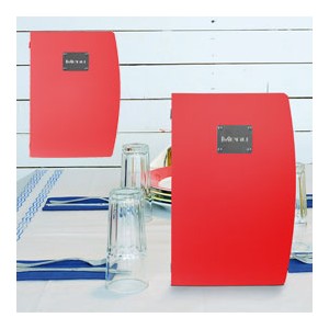 PORTA MENU' A4-24x34cm ROSSO RIO con 1 INSERTO DOPPIO 