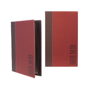 PORTA MENU' A5 Long -18x36cm BORDEAUX TRENDY con 1 INSERTO DOPPIO 