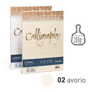 Carta CALLIGRAPHY CANVAS 200gr A4 50fg avorio 02 FAVINI 