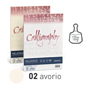 Carta CALLIGRAPHY MILLERIGHE 100gr A4 50fg avorio 02 FAVINI  