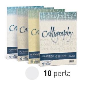 Carta CALLIGRAPHY PERGAMENA 190gr A4 50fg perla 10 FAVINI 