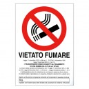 CARTELLO VIETATO FUMARE BIANCO A4 